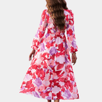 Midi Jurk met Bloemenprint en Ruches - Dresses - Jurkjes.co