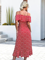 Midi Jurk met Bloemenprint en Ruches - Midi Dresses - Jurkjes.co