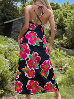 Midi Jurk met Bloemenprint en Spaghettibandjes - Midi Dresses - Jurkjes.co