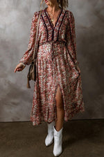 Midi Jurk met Bloemenprint en Split - Floral Dresses - Jurkjes.co