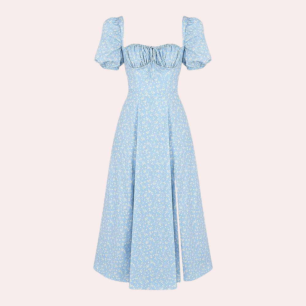 Midi Jurk met Bloemenprint en Split - Women Summer Dress - Jurkjes.co
