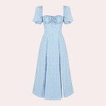 Midi Jurk met Bloemenprint en Split - Women Summer Dress - Jurkjes.co