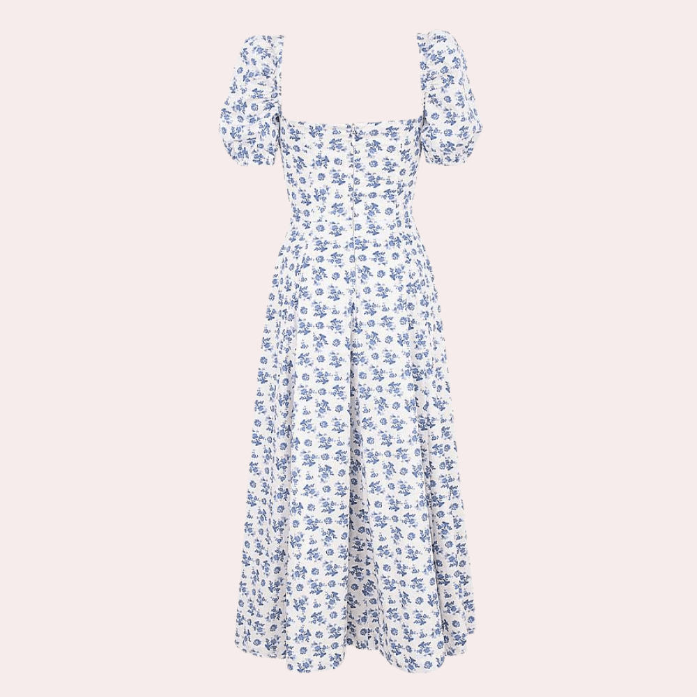 Midi Jurk met Bloemenprint en Split - Women Summer Dress - Jurkjes.co
