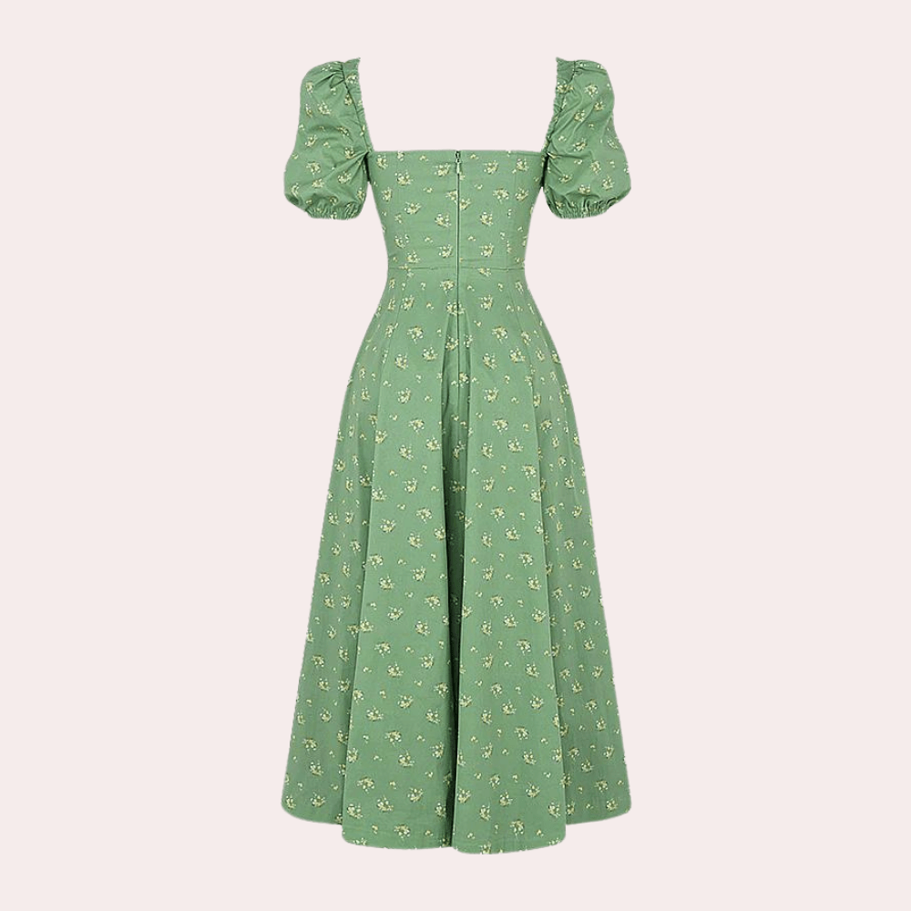 Midi Jurk met Bloemenprint en Split - Women Summer Dress - Jurkjes.co