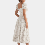 Midi Jurk met Bloemenprint en Split - Women Summer Dress - Jurkjes.co