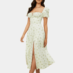 Midi Jurk met Bloemenprint en Split - Women Summer Dress - Jurkjes.co