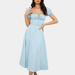 Midi Jurk met Bloemenprint en Split - Women Summer Dress - Jurkjes.co