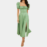 Midi Jurk met Bloemenprint en Split - Women Summer Dress - Jurkjes.co