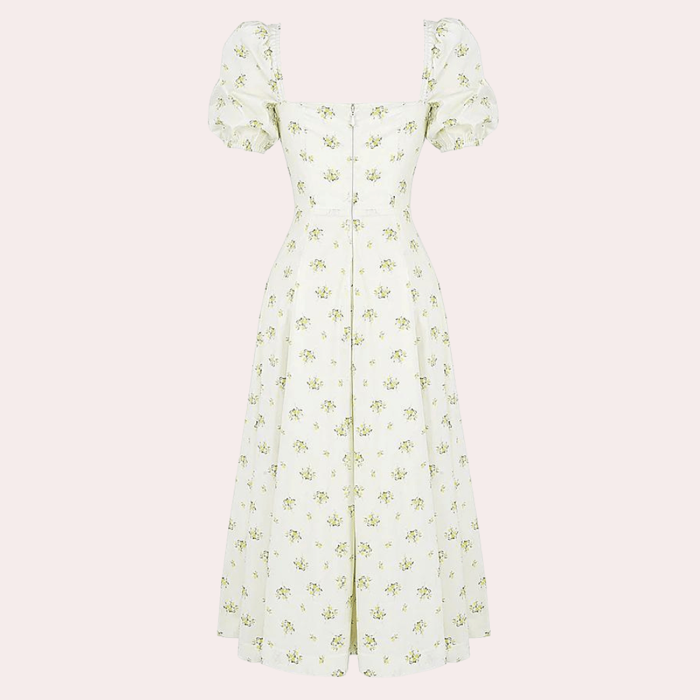 Midi Jurk met Bloemenprint en Split - Women Summer Dress - Jurkjes.co