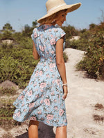 Midi Jurk met Bloemenprint en Strikdetail - Maxi Dresses - Jurkjes.co