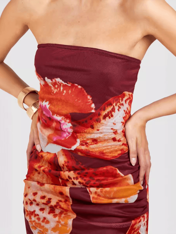 Midi Jurk met Bloemenprint en Tube Top - Group13 - Jurkjes.co