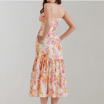 Midi-jurk met Bloemenprint en Uitlopend Model - Dresses - Jurkjes.co