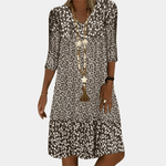 Midi Jurk met Bloemenprint en V-hals - CB- Dresses - Jurkjes.co