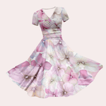 Midi Jurk met Bloemenprint en V-hals - CB - Dresses - Jurkjes.co