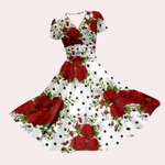 Midi Jurk met Bloemenprint en V-hals - CB - Dresses - Jurkjes.co