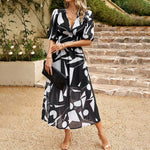 Midi Jurk met Bloemenprint en V-hals - Dresses - Jurkjes.co