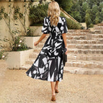 Midi Jurk met Bloemenprint en V-hals - Dresses - Jurkjes.co