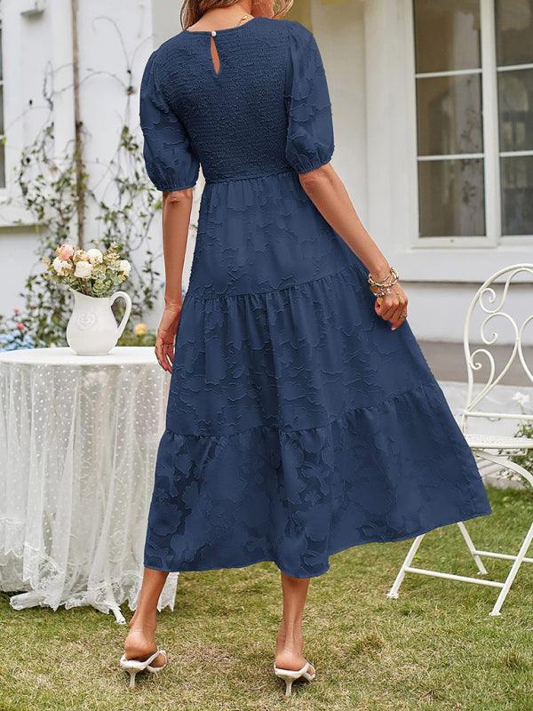 Midi Jurk met Bolle Mouwen en Laagjesrok - Midi Dresses - Jurkjes.co