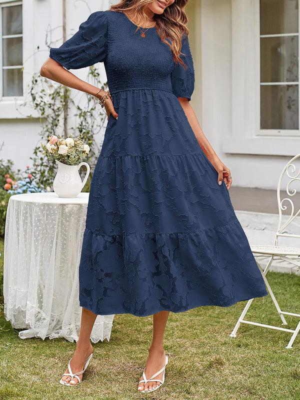 Midi Jurk met Bolle Mouwen en Laagjesrok - Midi Dresses - Jurkjes.co