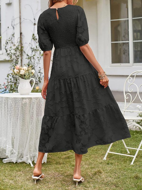 Midi Jurk met Bolle Mouwen en Laagjesrok - Midi Dresses - Jurkjes.co