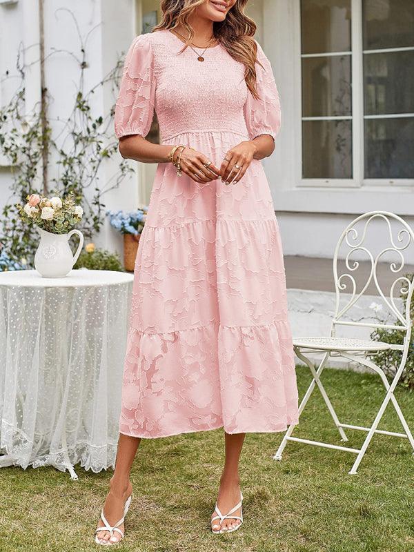 Midi Jurk met Bolle Mouwen en Laagjesrok - Midi Dresses - Jurkjes.co