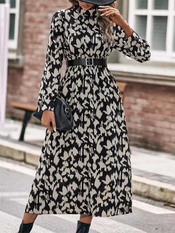 Midi Jurk met Ceintuur en Dierenprint - Midi Dresses - Jurkjes.co