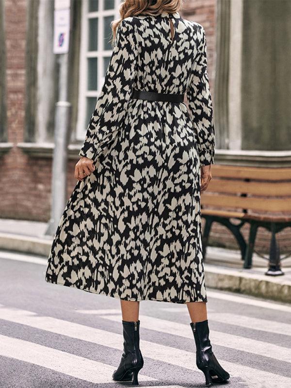 Midi Jurk met Ceintuur en Dierenprint - Midi Dresses - Jurkjes.co