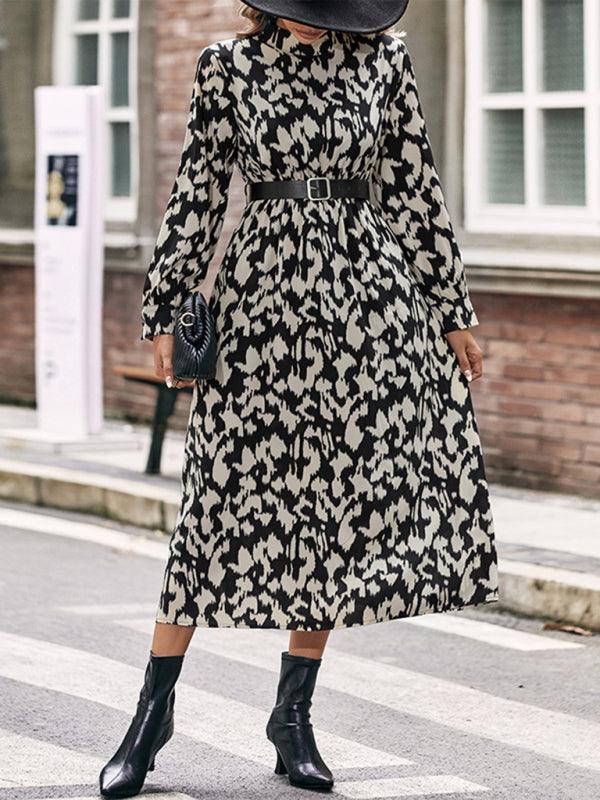 Midi Jurk met Ceintuur en Dierenprint - Midi Dresses - Jurkjes.co