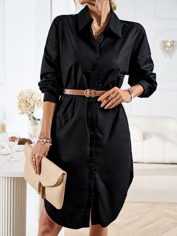 Midi Jurk met Ceintuur en Knopsluiting - Mini Dresses - Jurkjes.co