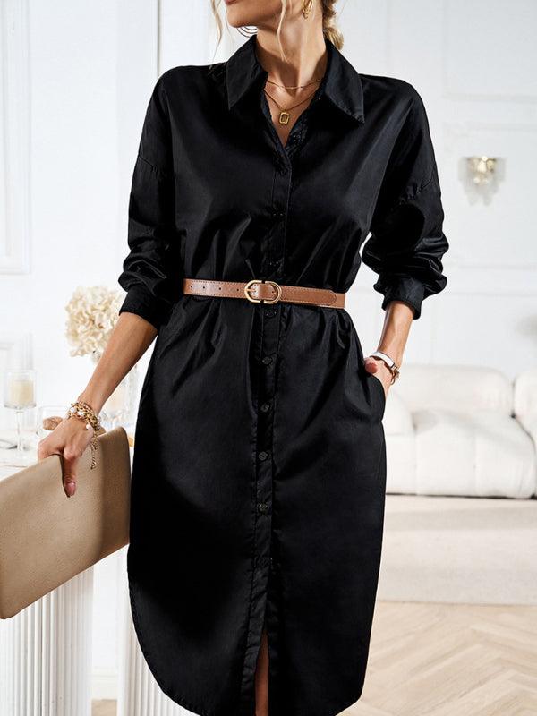 Midi Jurk met Ceintuur en Knopsluiting - Mini Dresses - Jurkjes.co