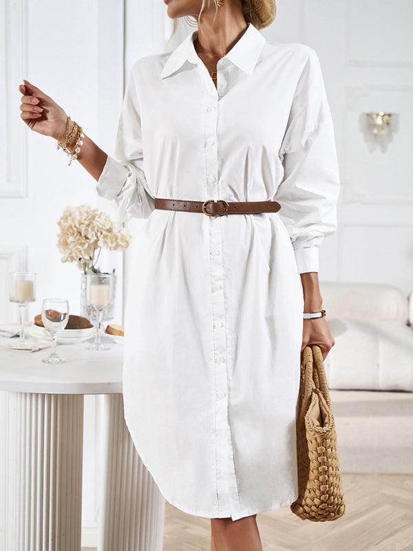 Midi Jurk met Ceintuur en Knopsluiting - Mini Dresses - Jurkjes.co