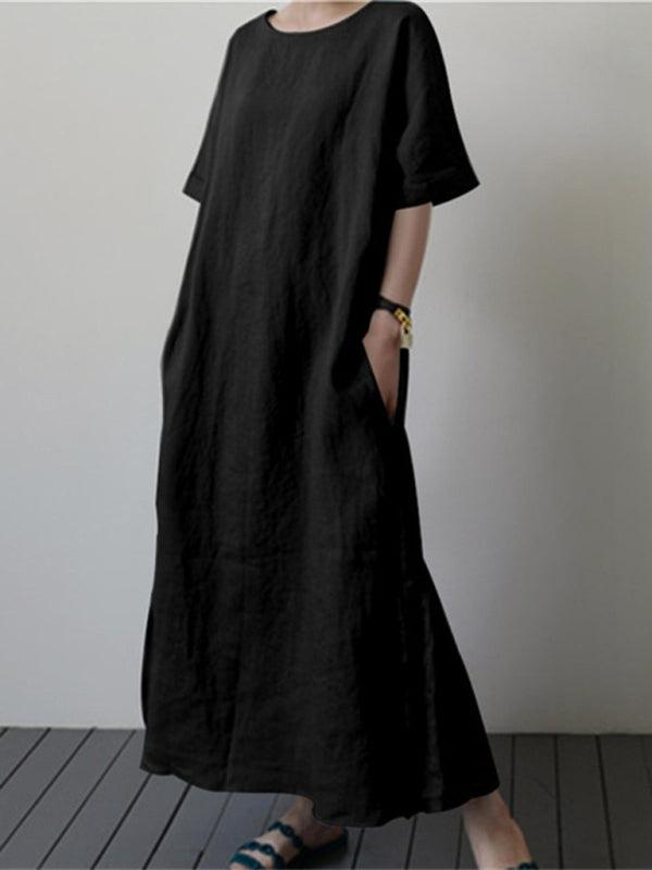 Midi Jurk met Ceintuur en Zijwaartse Split - Maxi Dresses - Jurkjes.co