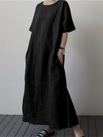 Midi Jurk met Ceintuur en Zijwaartse Split - Maxi Dresses - Jurkjes.co