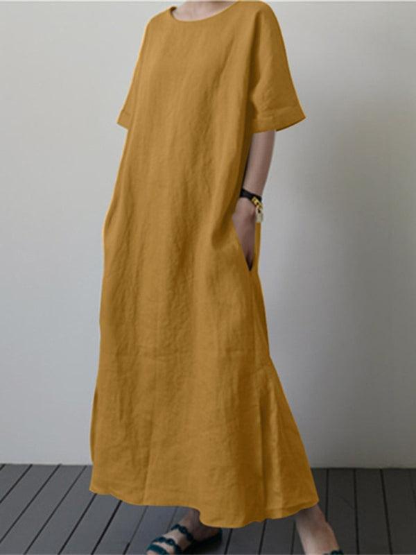 Midi Jurk met Ceintuur en Zijwaartse Split - Maxi Dresses - Jurkjes.co