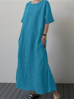 Midi Jurk met Ceintuur en Zijwaartse Split - Maxi Dresses - Jurkjes.co
