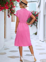 Midi Jurk met Col en Tailleband - Midi Dresses - Jurkjes.co