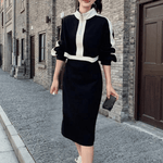 Midi-jurk met Color Block en Ritssluiting - Dresses - Jurkjes.co