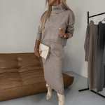 Midi-jurk met Coltrui en Effen Stijl - CB - Dresses - Jurkjes.co