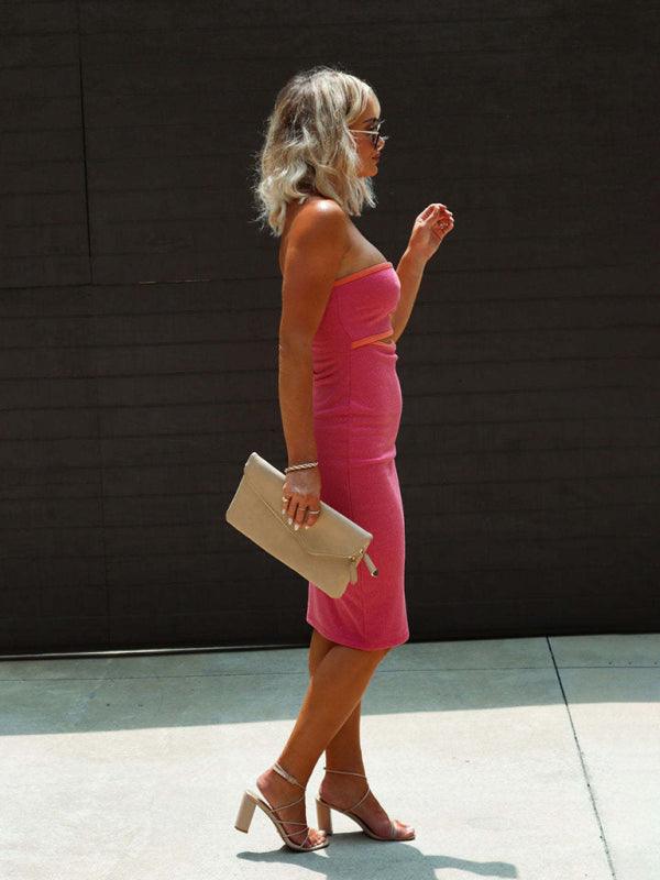 Midi Jurk met Cut-out en Strepen - Mini Dresses - Jurkjes.co