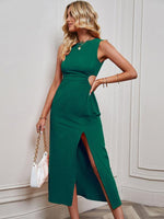 Midi Jurk met Cut-out en Voorkeursplit - Midi Dresses - Jurkjes.co