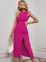 Midi Jurk met Cut-out en Voorkeursplit - Midi Dresses - Jurkjes.co