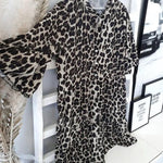 Midi-jurk met Dierenprint en Knoopsluiting - Dresses - Jurkjes.co