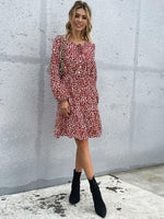 Midi Jurk met Dierenprint en Lange Mouwen - Group5 - Jurkjes.co