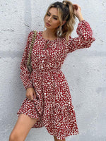 Midi Jurk met Dierenprint en Lange Mouwen - Group5 - Jurkjes.co