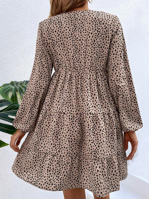 Midi Jurk met Dierenprint en Plooirok - Maxi Dresses - Jurkjes.co