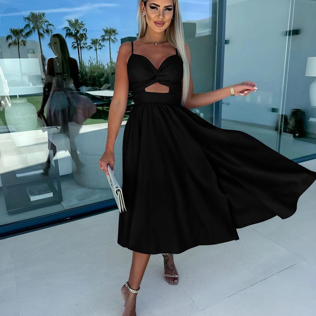 Midi-jurk met Drapeerdetails en Zijsplit - Women Summer Dress - Jurkjes.co