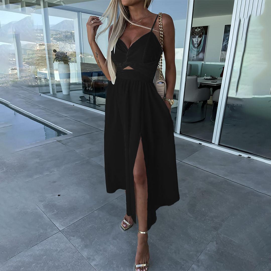 Midi-jurk met Drapeerdetails en Zijsplit - Women Summer Dress - Jurkjes.co