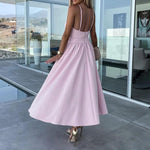 Midi-jurk met Drapeerdetails en Zijsplit - Women Summer Dress - Jurkjes.co