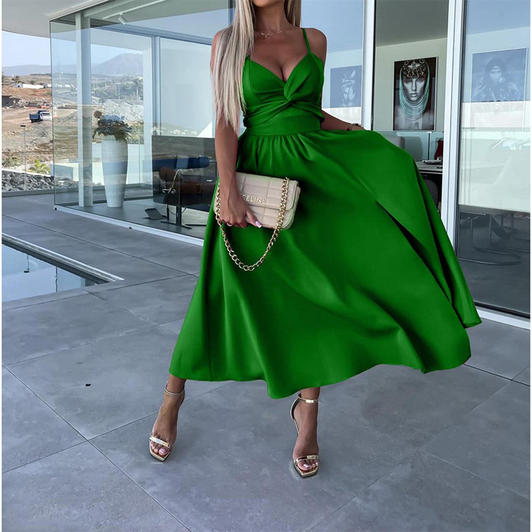 Midi-jurk met Drapeerdetails en Zijsplit - Women Summer Dress - Jurkjes.co