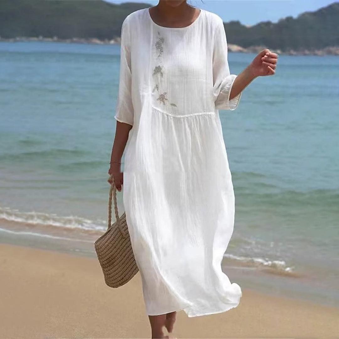 Midi Jurk met Effen Design - Women Summer Dress - Jurkjes.co